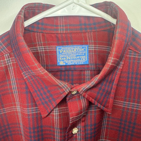 Pendleton Plaid Long Sleeve Shirt 100% Virgin Wool - XL - Picture 2 of 6
